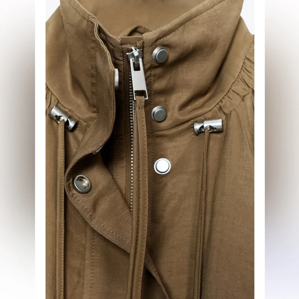 NWT ZARA ZW Collection Fluid Bomber Jacket size S - Picture 6 of 6